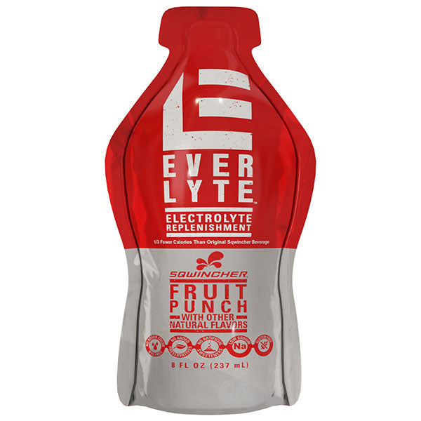 Sqwincher® EverLyte™ Ready-To-Drink Pouches, 8 oz Serving, 8 oz Yield, Fruit Punch, 24/Case