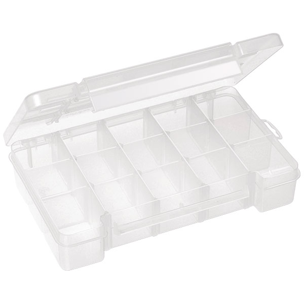 Akro-Mils® Plastic Storage Case, 15 Compartments, 11"L x 2 3/8"H x 7"W, 1/Each