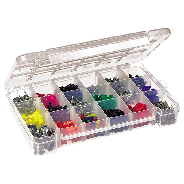Akro-Mils® Plastic Storage Case, 18 Compartments, 14 3/8"L x 2 1/2"H x 9 1/2"W, 1/Each
