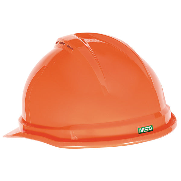 MSA V-Gard® 500 Cap w/ 6-Point Fas-Trac® Suspension, Hi-Vis Orange, 1/Each