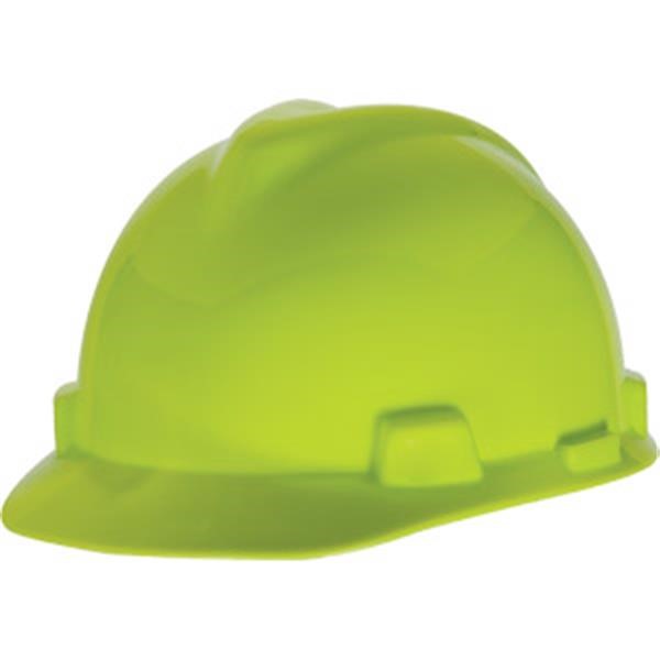 MSA V-Gard® Standard Slotted Cap w/ Fas-Trac® Suspension, Hi-Vis Yellow-Green, 1/Each