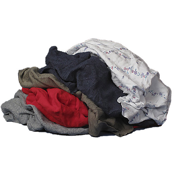 Buffalo™ Recycled T-Shirt Rags, Colored, 25 lb/Box