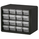 Akro-Mils® Plastic Storage Cabinet, 16 Drawer (Small), Black, 1/Each