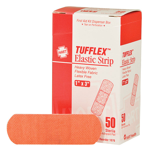 HART Health® Tufflex™ Heavy Woven Elastic Adhesive Bandage, Strip, Heavy Woven, 1" x 3", 50/Box