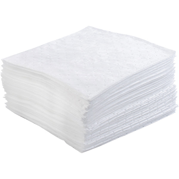 SPC® Oil Plus® Heavy Weight Perfed Pads, 30" x 30", White, 50/Bale