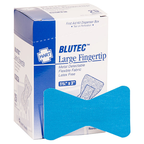 HART Health® Blutec™ Metal Detectable Elastic Adhesive Bandage, Large Fingertip 25/Box