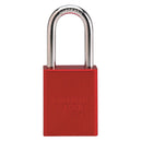 American Lock® 1100 Series Anodized Aluminum Safety Padlock, 1 1/2" Shackle, Red, 1/Each