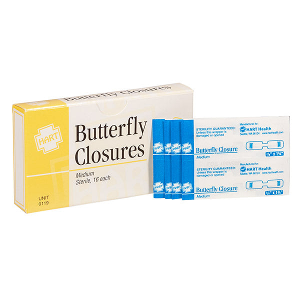 HART Health® Butterfly Closures, Medium, 16/Box