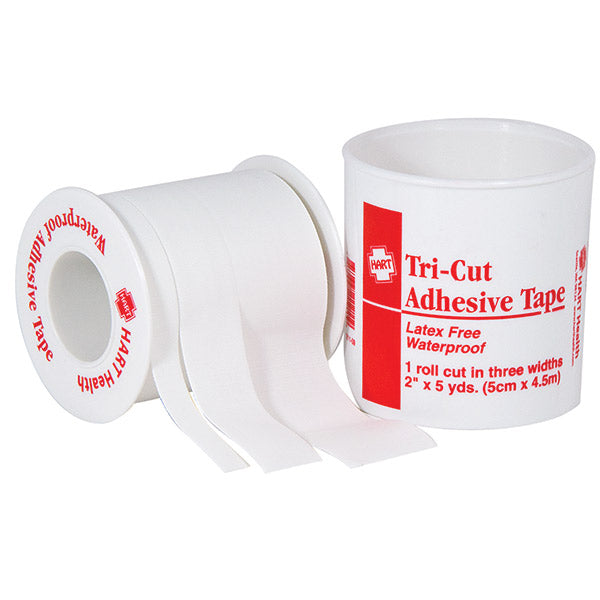 HART Health® Tri-Cut Adhesive Cloth Tape,  2" x 5 yd, White, 1/Roll