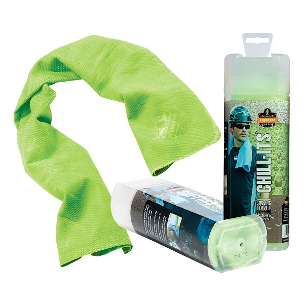 Ergodyne® Chill-Its® 6602 Evaporative Cooling Towel, Hi-Vis Lime, 1/Each