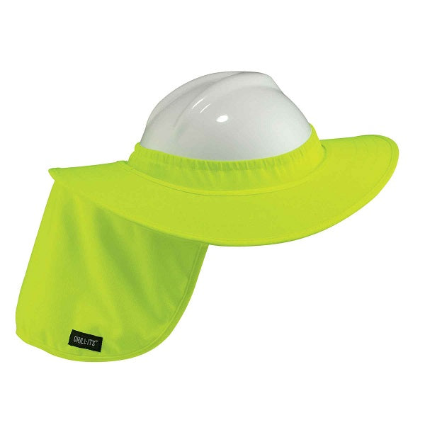 Ergodyne® Chill-Its® Hard Hat Brim w/ Shade, Lime, 1/Each