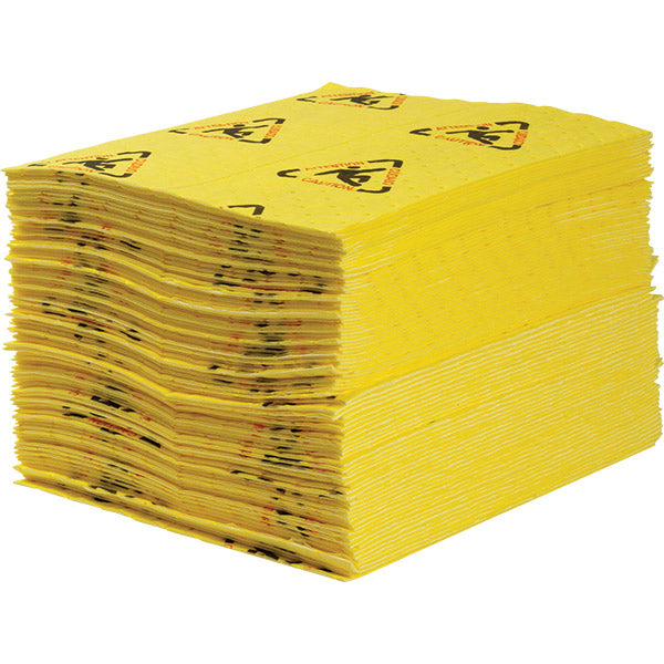SPC® Brightsorb™ Hi-Vis Light-Weight Pads, 15" x 19", Yellow, 200/Case