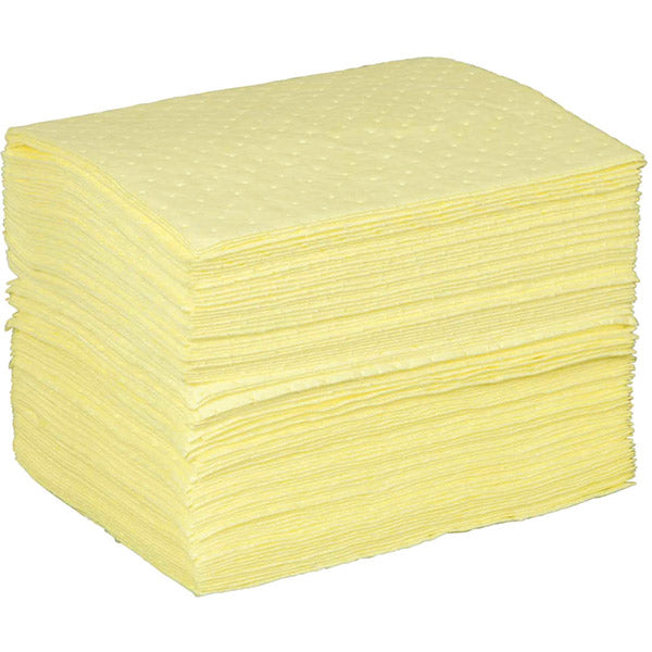 SPC® Basic® Chemical Heavy Weight Pads, 15" x 17", Bright Yellow, 100/Bale