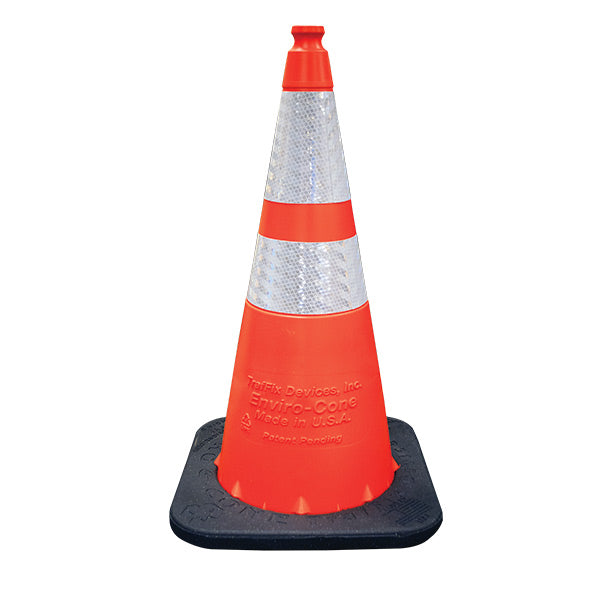 Enviro-Cone® Traffic Cone, 18" w/ 6" Reflective Collar, 3 lb, Orange/Black, 1/Each