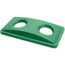 Trust® Svelte® Bottle & Can Recycling Top, 2 5/8"H x 20 5/8"W x 11 5/16"D, Green, 1/Each