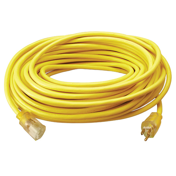 Southwire® Polar/Solar® SJEOW Outdoor Extension Cord w/ Lighted End, 12/3 ga, 15 A, 25', Yellow, 1/Each