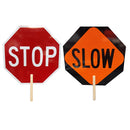 VizCon Stop/Slow Paddle w/ Wooden Handle, 18" x 18", 1/Each