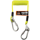 Ergodyne® Squids® 3130S Coiled Cable Lanyards, 6 1/2" (Coiled), 50" (Extended), 2 lb, Lime, 1/Each