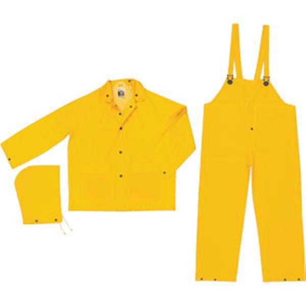 MCR Safety® Classic 3-Piece Rain Suit, Medium, Yellow, 1/Each