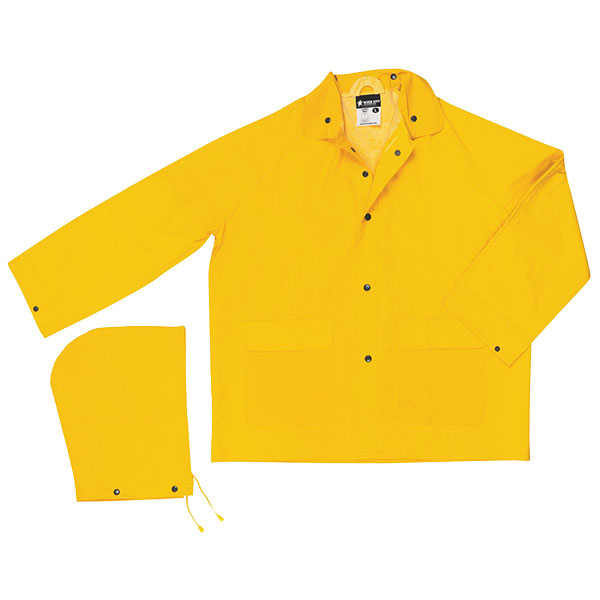 MCR Safety® Classic Rain Jacket, X-Large, Yellow, 1/Each