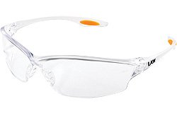Crews LW210 Law 2 Safety Glasses Orange Temple Inserts w/ Clear Lens (12 Pair)