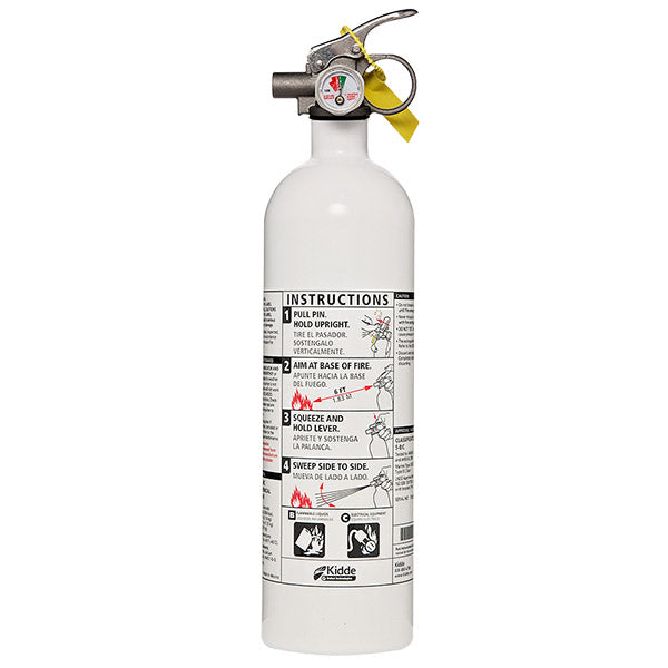 Kidde 2lb BC Mariner PWC Extinguisher w/ Metal Valve & Plastic Strap Bracket (Disposable)