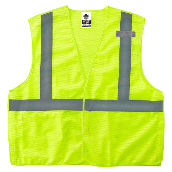 Ergodyne® GloWear® 8215BA Class 2 Solid Mesh Breakaway Vest, Large/X-Large, Lime, 1/Each