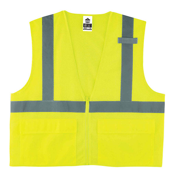 Ergodyne® GloWear® 8220Z Class 2 Standard Mesh Vest, Large/X-Large, Lime, 1/Each