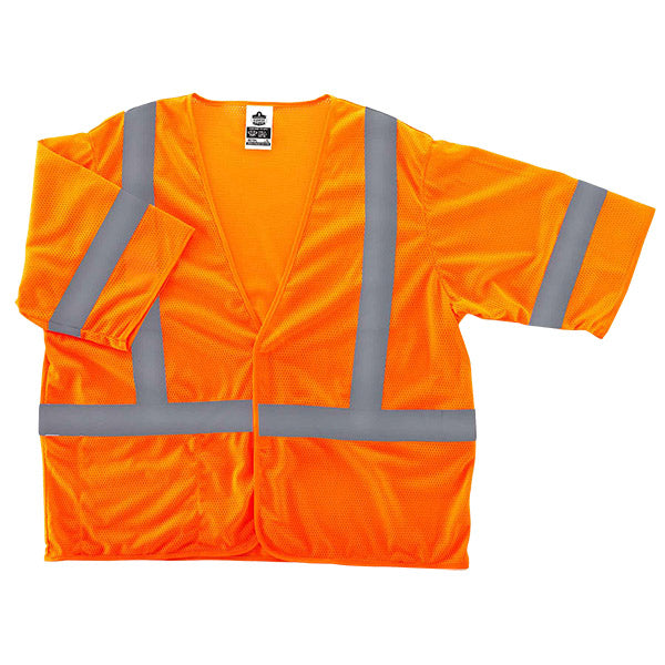 Ergodyne® GloWear® 8310HL Class 3 Solid Mesh Vest, Large/X-Large, Orange, 1/Each