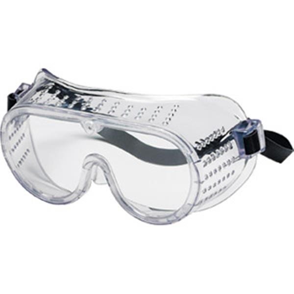 MCR Safety® Protective Goggles, Perforated, Rubber Strap, 1/Each