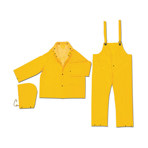 MCR Safety® Classic Plus 3-Piece Rain Suit, X-Large, Yellow, 1/Each