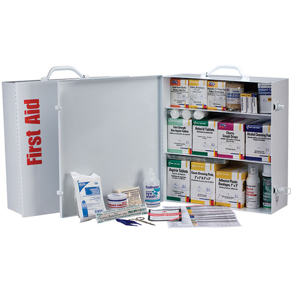 3-Shelf, 100-Person First Aid Station w/ 12-Pocket Liner, 1/Each