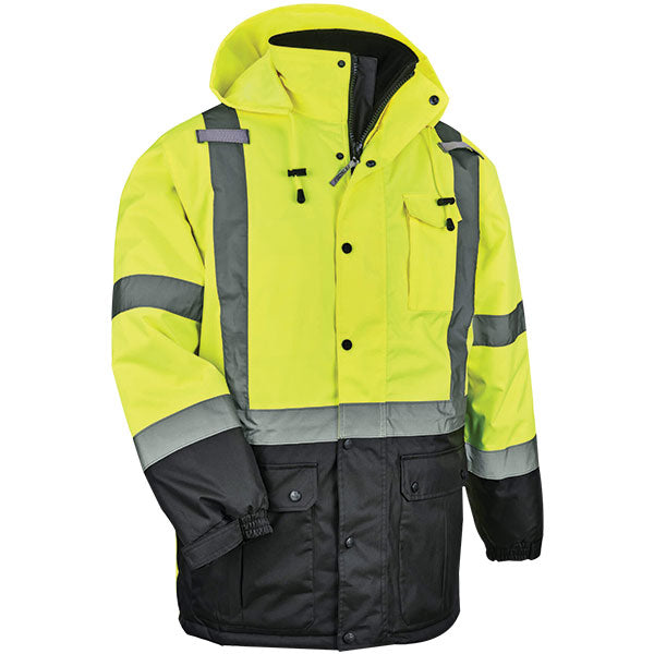 Ergodyne® GloWear® 8384 Type R Class 3 Thermal Parka, 2X-Large, Lime, 1/Each