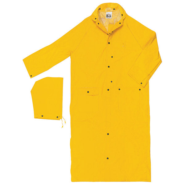 MCR Safety® Classic Plus Rider Coat, Large, Yellow, 1/Each