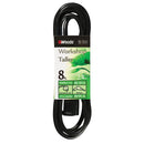 Southwire® Vinyl SJTW Outdoor Extension Cord, 16/3 ga, 13 A, 8', Black, 1/Each
