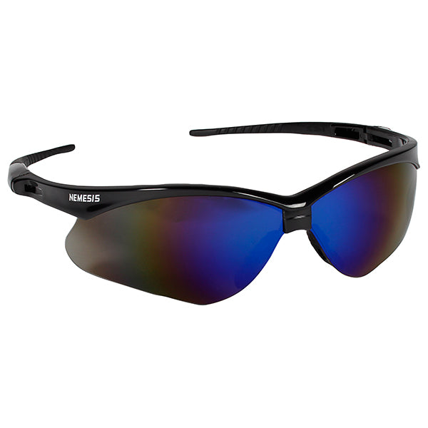 KleenGuard™ V30 Nemesis* Eyewear, Black Frame, Blue Mirror Lens, 1/Each