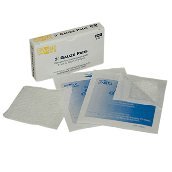 Sterile Gauze Pads (Unitized Refill), 3" x 3", 4/Box