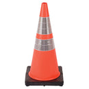 Cortina DW Series Traffic Cone, 28" w/ 4" & 6" Reflective Collars, 7 lb, Orange/Black, 1/Each