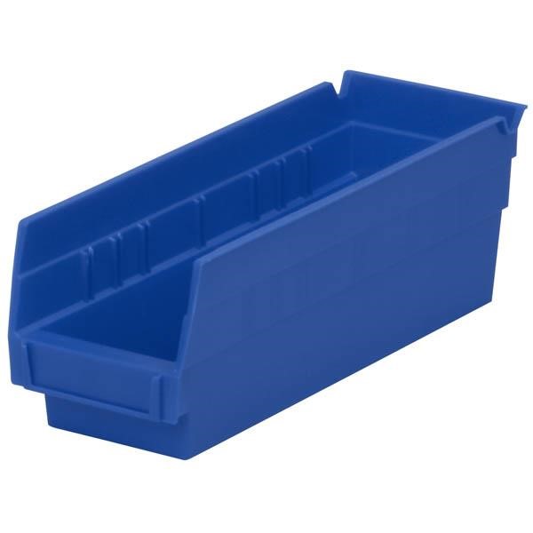 Akro-Mils® Shelf Bin, 11 5/8"L x 4"H x 4 1/8"W, Blue, 1/Each