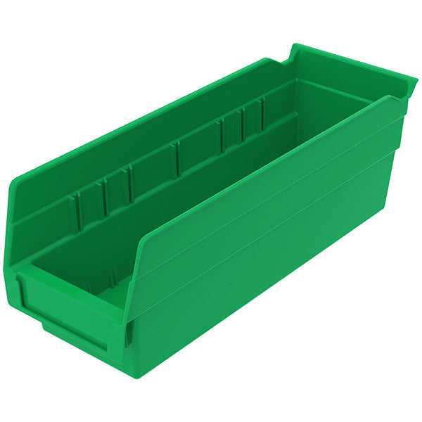 Akro-Mils® Shelf Bin, 11 5/8"L x 4"H x 4 1/8"W, Green, 1/Each