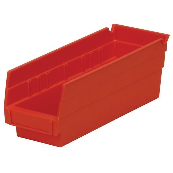 Akro-Mils® Shelf Bin, 11 5/8"L x 4"H x 4 1/8"W, Red, 1/Each