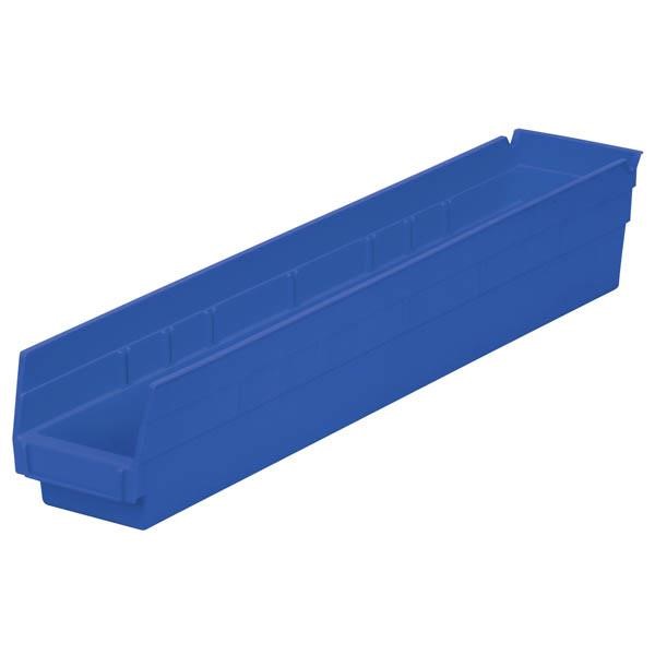 Akro-Mils® Shelf Bin, 23 5/8"L x 4"H x 4 1/8"W, Blue, 1/Each