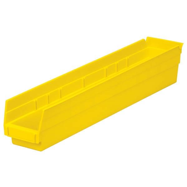 Akro-Mils® Shelf Bin, 23 5/8"L x 4"H x 4 1/8"W, Yellow, 1/Each