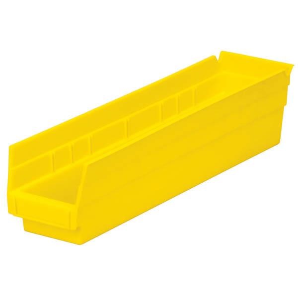 Akro-Mils® Shelf Bin, 17 7/8"L x 4"H x 4 1/8"W, Yellow, 1/Each