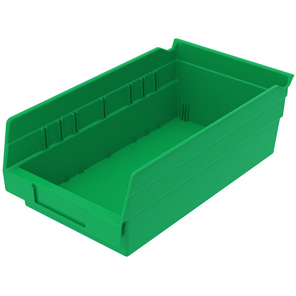 Akro-Mils® Shelf Bin, 11 5/8"L x 4"H x 6 5/8"W, Green, 1/Each