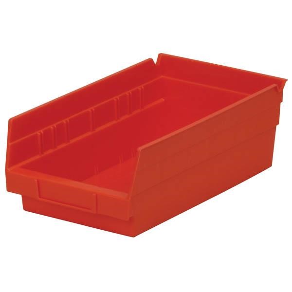 Akro-Mils® Shelf Bin, 11 5/8"L x 4"H x 6 5/8"W, Red, 1/Each