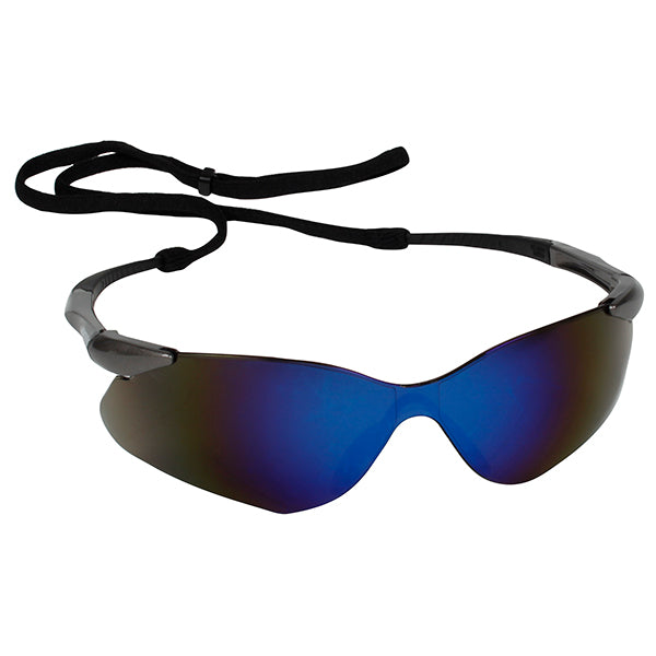 KleenGuard™ V30 Nemesis* VL Eyewear, Gunmetal Temple, Blue Mirror Lens, 1/Each