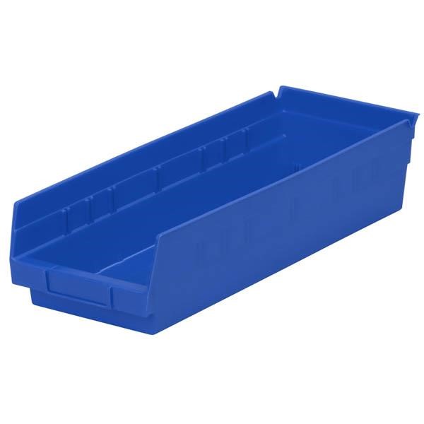 Akro-Mils® Shelf Bin, 17 7/8"L x 4"H x 6 5/8"W, Blue, 1/Each