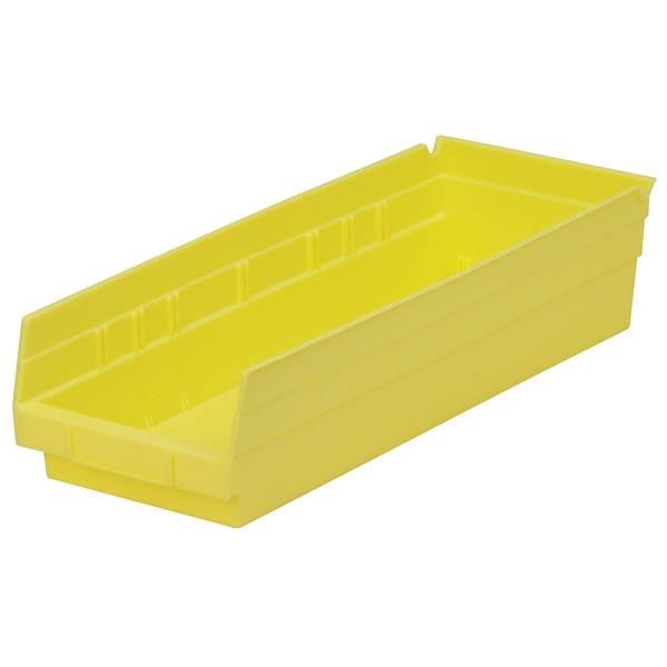 Akro-Mils® Shelf Bin, 17 7/8"L x 4"H x 6 5/8"W, Yellow, 1/Each