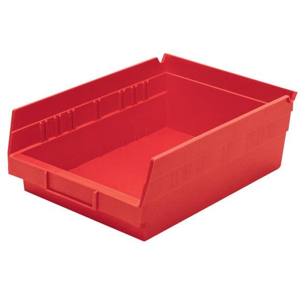 Akro-Mils® Shelf Bin, 11 5/8"L x 4"H x 8 3/8"W, Red, 1/Each